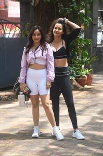 Neha Sharma and Aisha Sharma snapped in Bandra