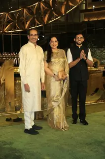 Uddhav Thackeray, Rashmi Thackeray, Aaditya Thackeray attend the opening of the Nita Mukesh Ambani Cultural Centre
