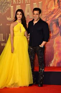 Pooja Hegde , Salman Khan snapped at the trailer launch of Kisi Ka Bhai Kisi Ki Jaan 