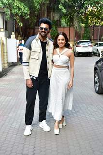 Nushrratt Bharuccha and Sreenivas Bellamkonda snapped promoting upcoming film Chatrapati in the city 