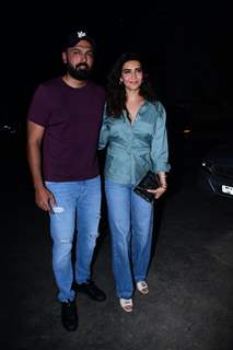 Karishma Tanna snapped with her hubby Varun Bangera snapped in Bandra 