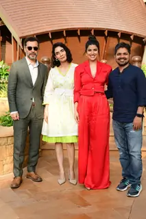 Nimrat Kaur, Aamir Bashir, Geetika Vidya Ohlyan and director Avinash Arun snapped promoting School of Lies at JW Marriott in Juhu