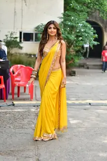 Shilpa Shetty clicked on the set of India's Got Talent 