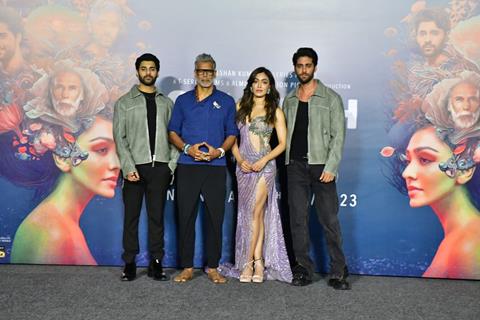 Khushalii Kumar, Milind Soman, Tushar Khanna and Ehan Bhat snapped at the trailer launch of their upcoming film Starfish