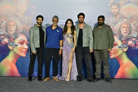 Khushalii Kumar, Milind Soman, Tushar Khanna and Ehan Bhat snapped at the trailer launch of their upcoming film Starfish