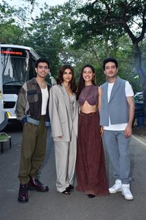 Alizeh Agnihotri, Sahil Mehta,Zeyn Shaw snapped promoting their upcoming film Farrey on the set of Bigg Boss 17 