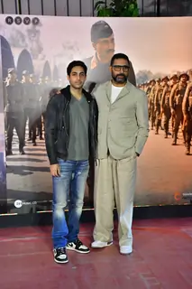 Abhishek Bachchan with Agastya Nanda at Sam Bahadur Movie Screening