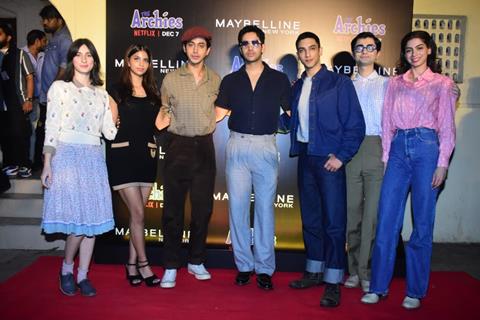 Dot, Suhana Khan, Mihir Ahuja, Agastya Nanda, Vedang Raina, Yuvraj Menda, Khushi Kapoor snapped promoting The Archies 