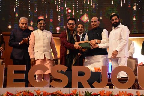 Aamir Khan, Ira Khan and Bhumi Pednekar at CSR Journal Excellence Awards. 