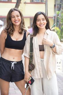 Neha Sharma and Aisha Sharma snapped in Bandra
