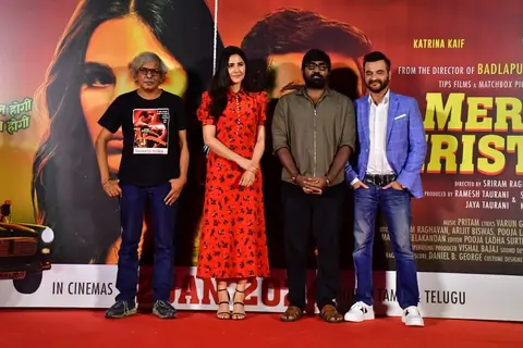 Katrina Kaif, Sanjay Kapoor, Sriram Raghavan, Ramesh Taurani and Vijay Sethupathi snapped at Merry Christmas press conference