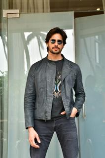 Sidharth Malhotra snapped promoting his upcoming film Indian Police Force 