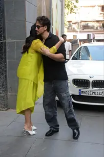 Neha Dhupia and Tiger Shroff posed for photos at No Filter Neha recording