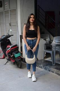 Paparazzi capture Saiee Manjrekar's city appearance.