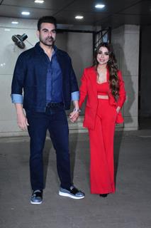 Arbaaz Khan and Sshura Khan making an appearance at SShura's birthday bash.