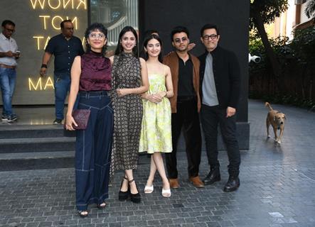 Aamir Khan, Kiran Rao, Sparsh Shrivastav and Pratibha Ranta snapped promoting Laapataa Ladies with the cast at Excel Entertainment Office, Bandra