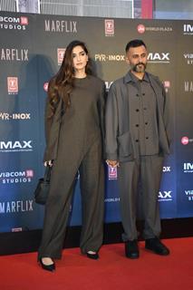 Sonam Kapoor and Anand Ahuja snapped at the special screening of Fighter