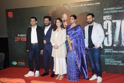 Yami Gautam and Aditya Dhar snapped at the trailer launch of Article 370