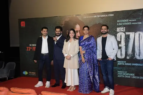 Yami Gautam and Aditya Dhar snapped at the trailer launch of Article 370