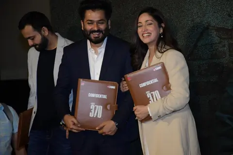 Yami Gautam and Aditya Dhar snapped at the trailer launch of Article 370