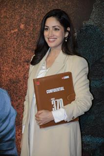 Yami Gautam snapped at the trailer launch of Article 370