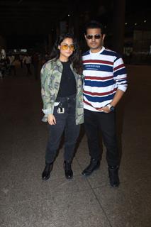 Neil Bhatt and Aishwarya Sharma snapped at the airport