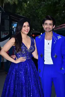 Mannara Chopra and Abhishek Kumar snapped on the set of Dance Deewane