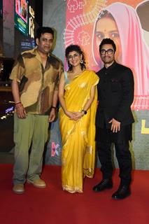 Aamir Khan, Kiran Rao &  Ravi Kishan attend the screening of Laapataa Ladies