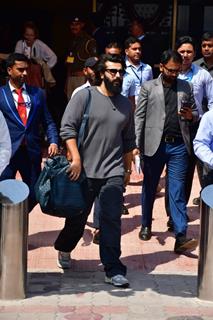 Arjun Kapoor snapped at the Jamnagar airport