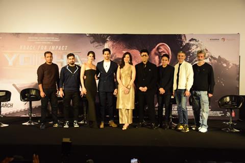 Sidharth Malhotra, Disha Patani and Raashii Khanna at the trailer launch of Yodha
