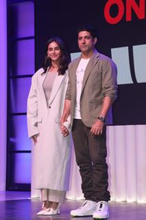 Farhan Akhtar and Shibani Dandekar Akhtar attend press conference of Next to Netflix at Mehboob Studio