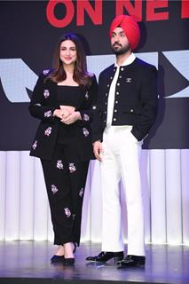 Parineeti Chopra and Diljit Dosanjh attend press conference of Next to Netflix at Mehboob Studio