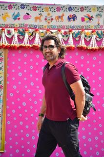 Mahendra Singh Dhoni  spotted at the Jamnagar airport