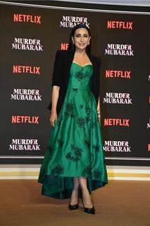 Karishma Kapoor snapped at the Trailer launch of Murder Mubarak