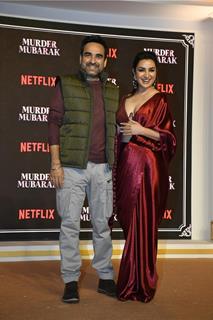 Tisca Chopra and Pankaj Tripathi snapped at the Trailer launch of Murder Mubarak