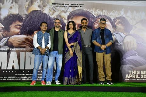 Ajay Devgn, Gajraj Rao and Priyamani snapped at Maidaan trailer launch