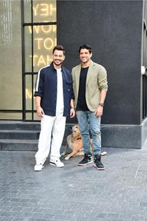Farhan Akhtar and Kunal Kemmu spotted promoting their upcoming film "Madgaon Express"