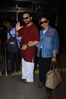 Saif Ali Khan and Kareena Kapoor spotted at the airport