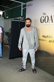 Bobby Deol snapped at the screening of The Goat Life
