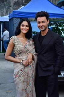 Aayush Sharma and Sushrii Shreya Mishraa snapped on the set of Dance Deewane 4 for Ruslaan promotion