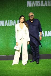 Boney Kapoor and Janhvi Kapoor grace at the Screening of Maidaan
