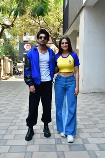Abhishek Kumar and Ayesha Khan snapped promoting upcoming song Khaali Botel 
