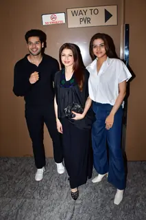 Bhagyashree Patwardhan and Abhimanyu Dassani snapped at the screeing of 'Do Aur Do Pyaar Do'