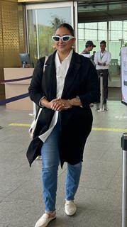 Raja Kumari snapped at the airport