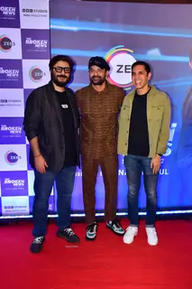 Goldie Behl and Jaideep Ahlawat attend the screening of Broken News 2