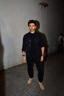 Kartik Aaryan snapped for the promotion of his upcoming movie Chandu Champion