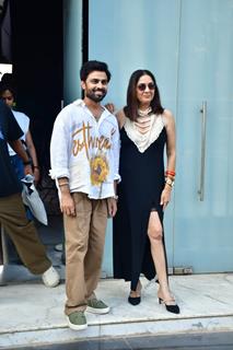 Neena Gupta and Jitendra Kumar snapped for the promotion of Panchayat 3