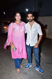 Arjit Taneja and Anjali Anand grace the screening of Mr And Mrs Mahi