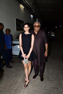 Boney Kapoor and Khushi Kapoor grace the screening of Mr And Mrs Mahi