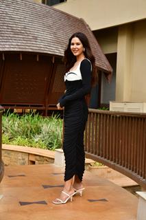 Sonam Bajwa snapped for promotion of their upcoming film Kudi Haryane Val Di